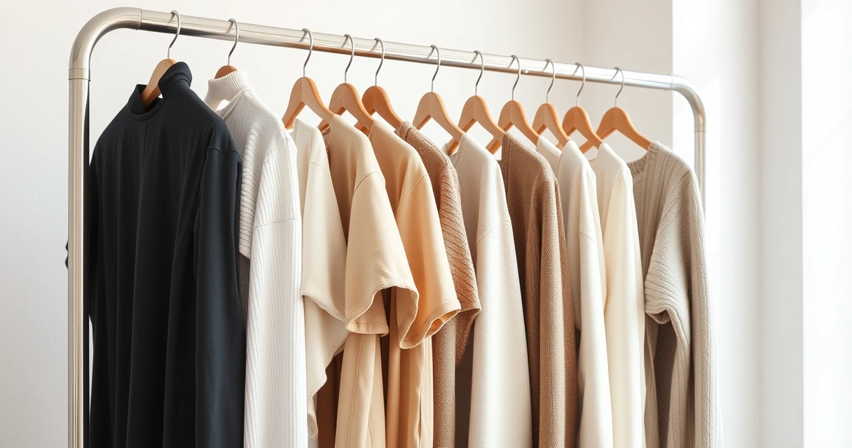 Arara com roupas de tons neutros num ambiente claro