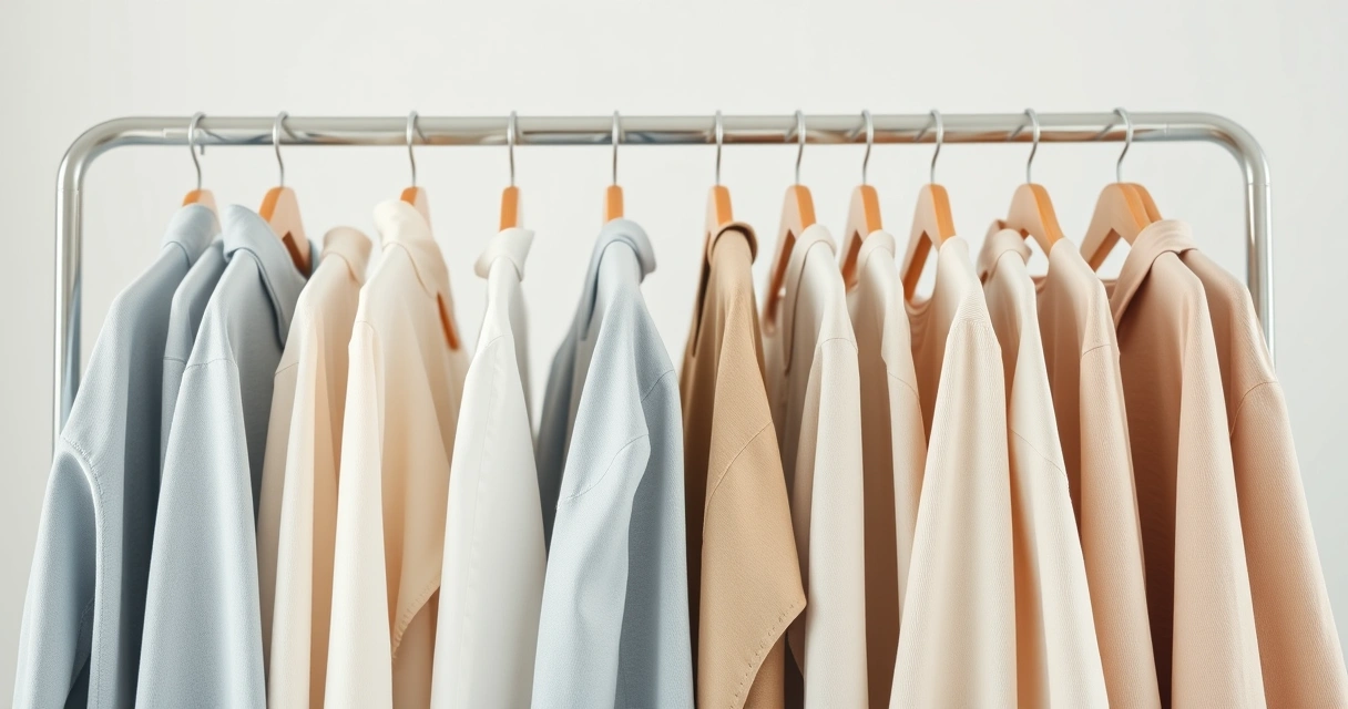 Arara com roupas de tons neutros num ambiente claro
