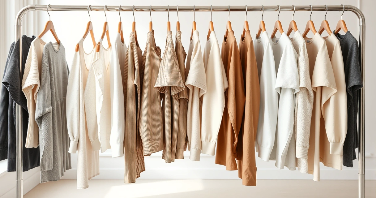 Arara com roupas de tons neutros num ambiente claro
