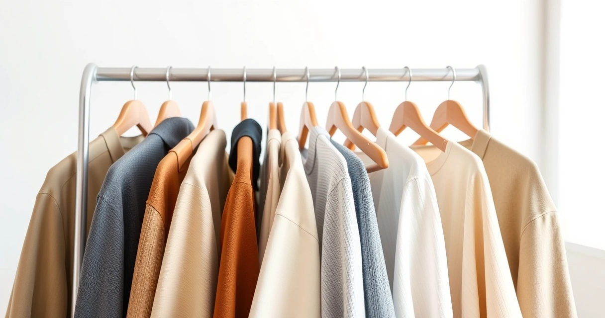 Arara com roupas de tons neutros num ambiente claro