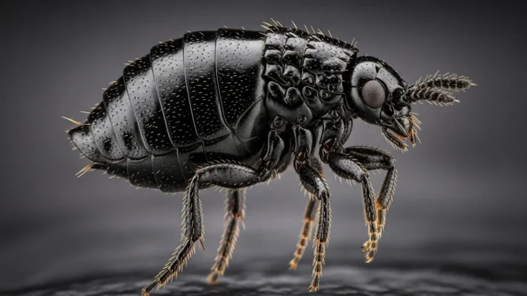 Bicho preto semelhante a pulga